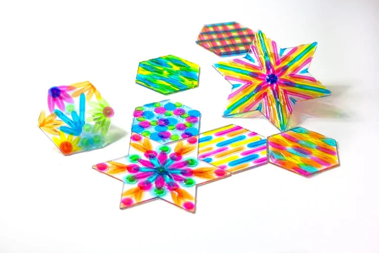 Suncatcher Pattern Play Set — Stars & Hexagons