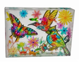 Bird Sanctuary diorama on a windowsill